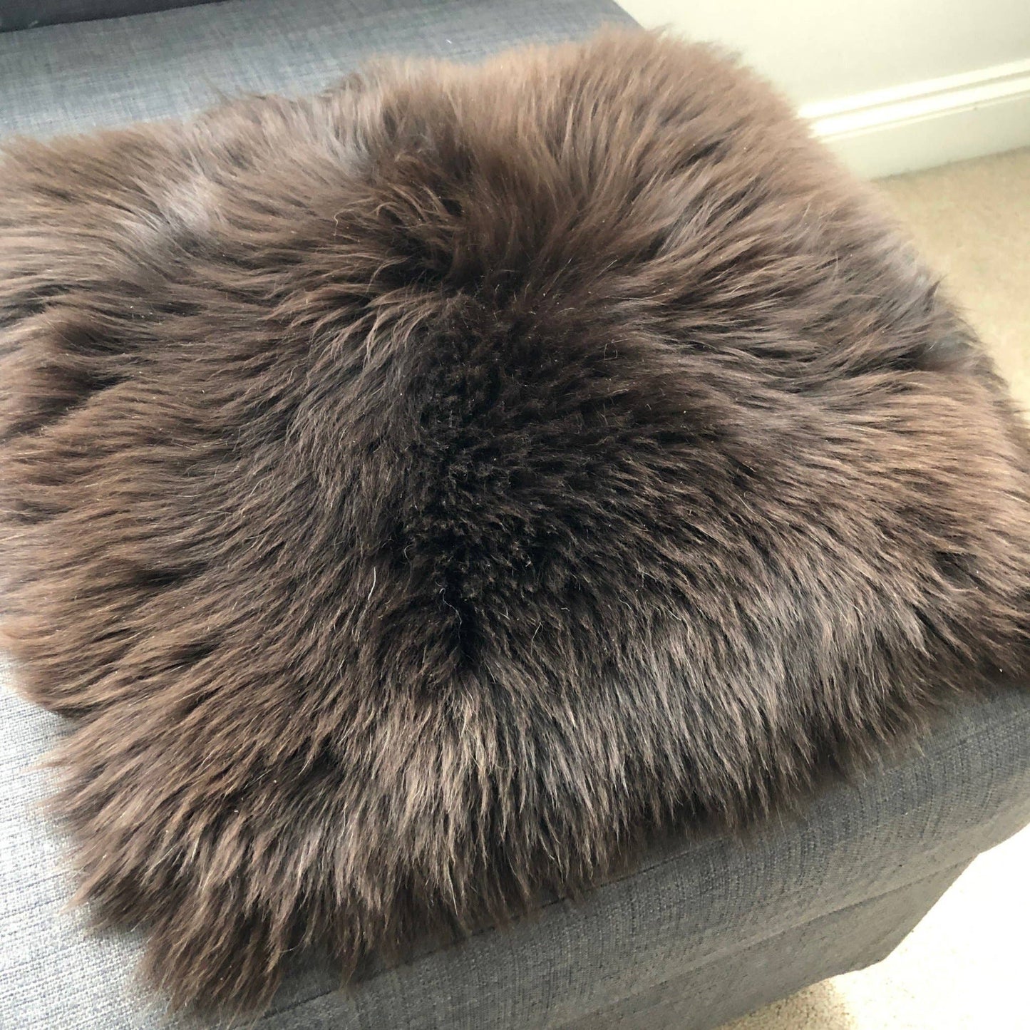 100% Real Eco Sheepskin Seat Pad Natural Brown