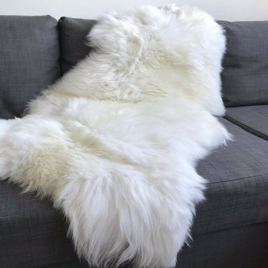 Top Quality British White Sheepskin Rug - Large