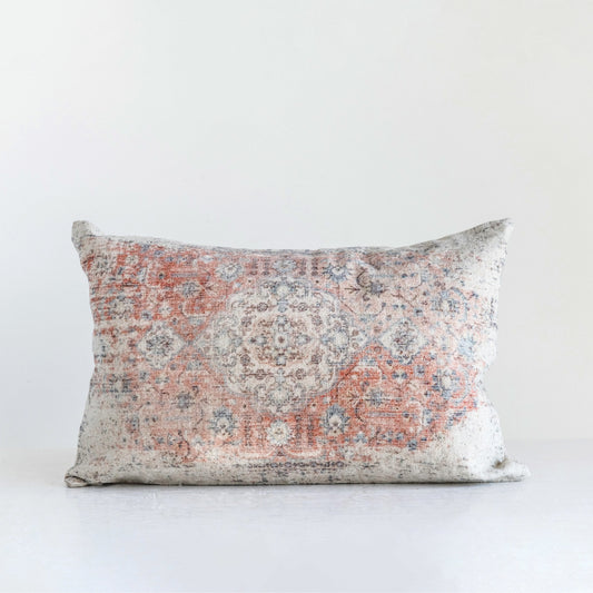 Distressed Print Lumbar Pillow